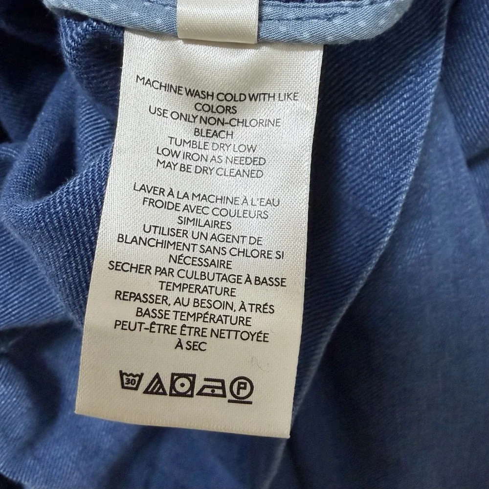 Anthropologie Maeve Somerset Chambray Tiered Maxi Dress Size L Blue Pockets NEW - Picture 8 of 9